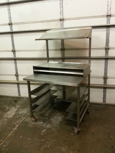 H &amp; k dallas stainless steel meat wrapping prep cart table station undershelves for sale