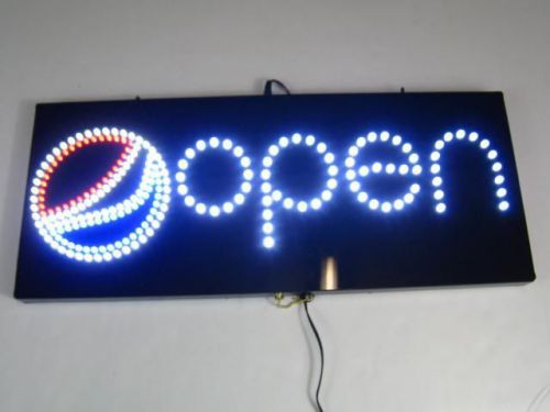 Pepsi LED 24&#034; x 10&#034; Open Hanging Window Restaurant Sign Light NIB