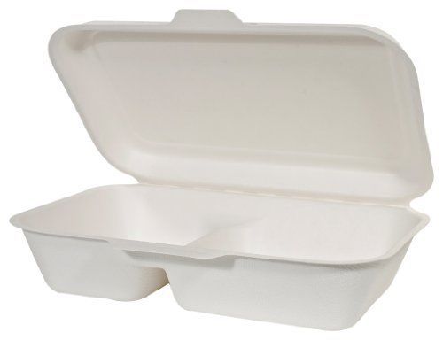 Ifn green 29-hl962 fiber 2-c bagasse clamshell  9&#034; length x 6&#034; width x 3&#034; height for sale