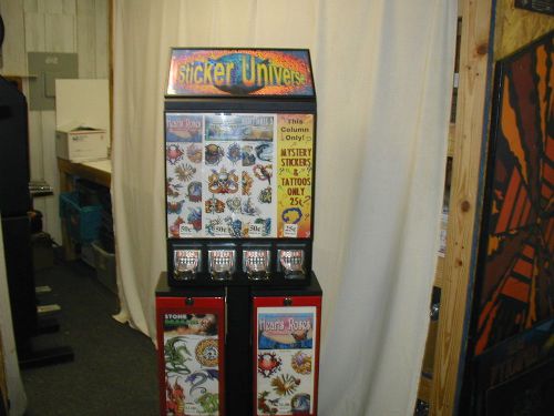 Sticker &amp; Tattoo Vending Machine (3 Machines On Stand)
