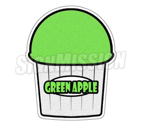 GREEN APPLE FLAVOR Italian Ice Decal shaved ice cart trailer stand sticker