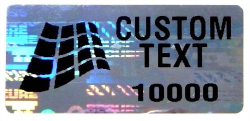 ~ 2000x CUSTOM PRINTED Security Hologram Stickers, 40mm x 20mm Warranty Labels ~