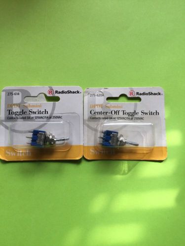 Submini Toggle Switches Radio Shack 275-620 and 275-614 DPDT 3A