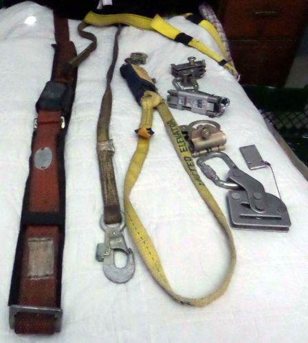 Work safety and climbing gear, tux, hooks, belts for sale