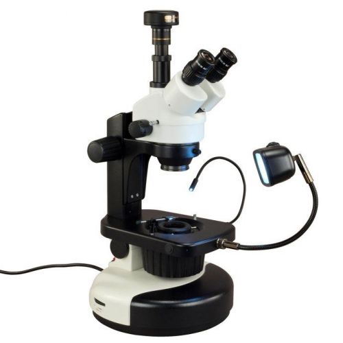 Omax 7-45x trinocular gem zoom stereo microscope multi lights+3mp usb camera for sale
