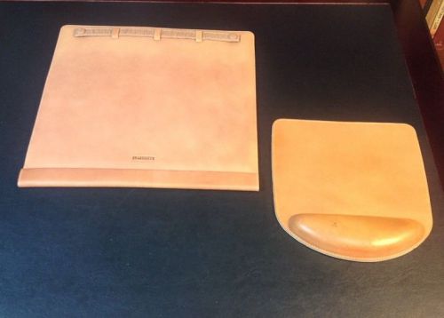 Levenger Leather Laptop Pad And Mouse Pad - In Light Brown