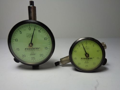Federal dial indicator C71   .005&#034; and B71  .005  0-25 Gages Used Nice set !