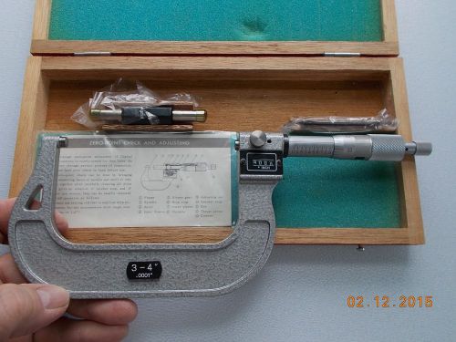 Sears Craftsman Micrometer 3 to 4 Inch, .0001 Graduation, with Digital Counter