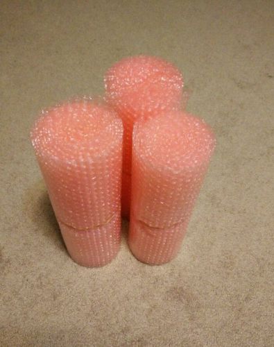 3 Rolls Pre Used 10&#039; Foot Roll x 12&#034; Wide Pink Bubble Wrap New