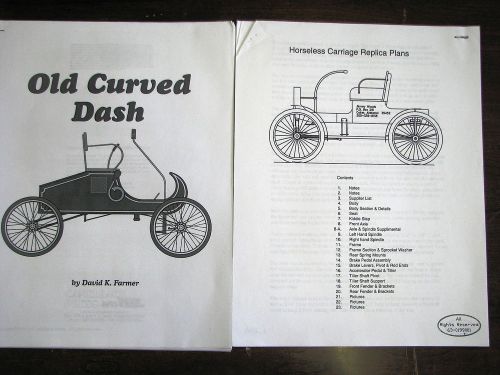 Old Curved Dash and Horseless Carriage Plans and Instructions