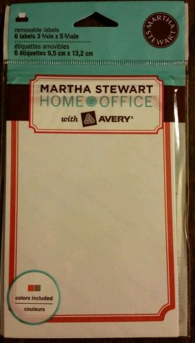 Martha Stewart removable lables 3 3/4 in x 5 3/16 in. Free shipping.