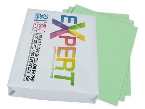 8.5&#034; x 11&#034; Green Colored Copy Paper, 75 GSM, 20-Lbs Ream of 500-Sheets