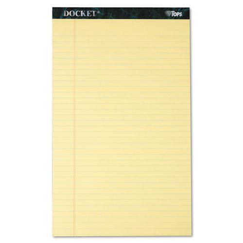 New tops 63580 docket ruled perforated pads, legal rule/size, canary, 12 for sale