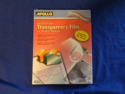 Apollo Inkjet Transparency Film 50 Sheets CG7031S Removable Strip Brand New Seal