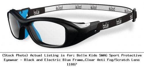 Bolle kids swag sport protective eyewear - black and electric blue frame,: 11887 for sale