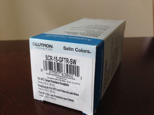 Scr-15-gftr-sw lutron satin color gfci tamper resist receptacle snow 15a 120v for sale