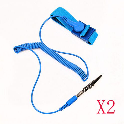New anti static antistatic esd adjustable wrist strap band blue fastshipping usa for sale