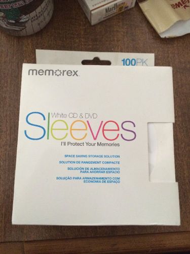 Momorex White CD &amp; DVD Sleeves 100PK