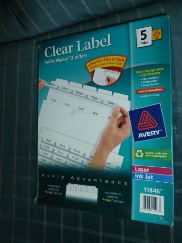 AVERY Index Maker Clear Label Dividers 5-Tab Letter White (25 Sets) 11446