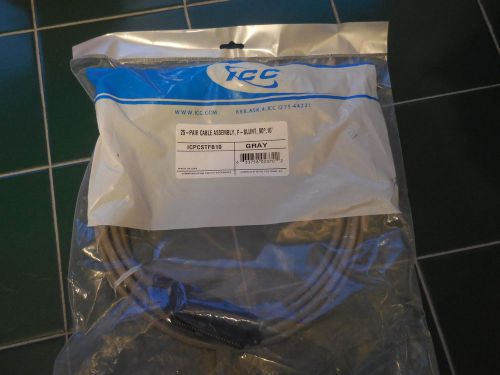NEW ICC ICPCSTFB10 TELEPHONE EXTENSION CABLE 25 PAIR X BLUNT X 10&#039; USA
