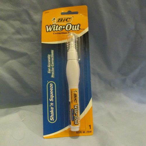 WiTE OUT Correction Pen SHAKE and SQUEEZE White Out Fluid liquid paper BIC 50694