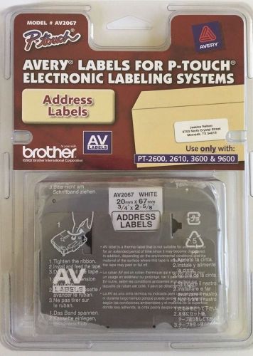 AVERY Address Labels P Touch AV 2067 Brother PT 2600 2610 3600 9600 organize