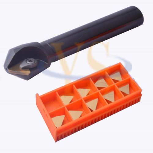 New 20mm 45 degree indexable chamfer end mill cutter with 10pcs carbide inserts for sale
