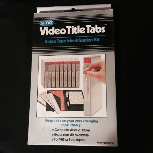 Vhs Adhesive Tab Pockets With Labels. 20 Tabs..New