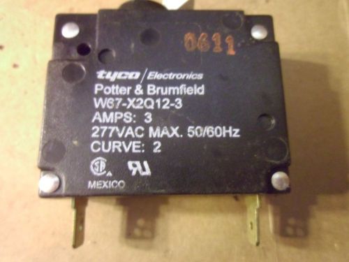Potter and Brumfield W67-X2Q12-3 Circuit breaker,  Poles 1, Voltage Rating 277