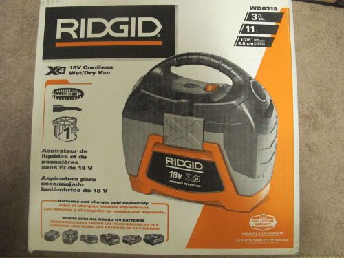 Ridgid WD0318 18v 18 VOLT Cordless Wet Dry Vacuum Cleaner - BRAND NEW !!!SALE