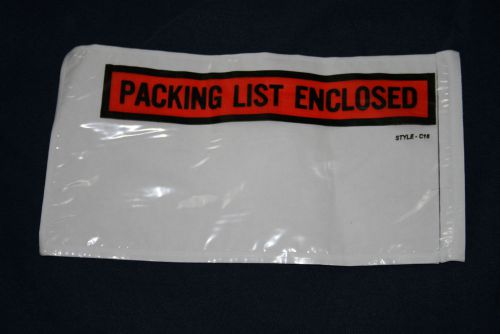 LOT of 50 PACKING LIST ENCLOSED ENVELOPE POUCH 5.5&#034; x 10&#034; Outer Dimension