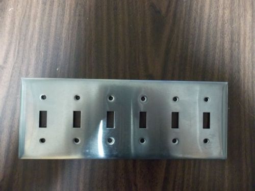 Hubbell SS-6 OCS 302 Stainless Steel (6) Switch Plate