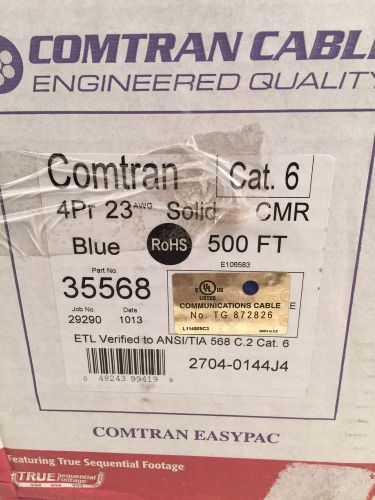 Comtran Cat 6 500&#039; Solid 4pr 23awg 35568 Blue Riser