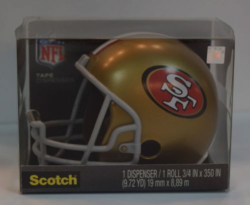 NFL Helmet Tape Dispenser, San Francisco 49ers, Plus 1 Roll Tape 3/4&#034; x 350&#034;
