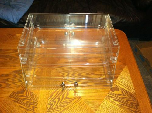 ACRYLIC COUNTER TOP DONUT PASTRY COOKIE 2 SHELVES DISPLAY CASE