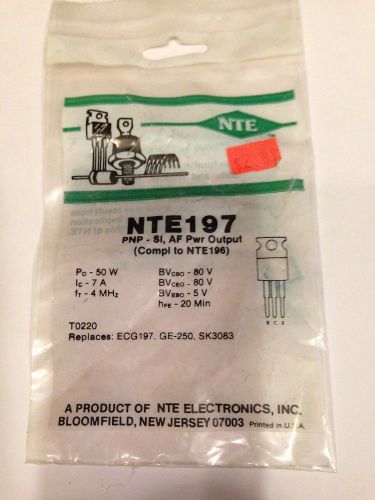 ONE NTE197 – PNP Silicon Transistor for Audio &amp; Medium Switching Applications