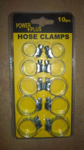 10 pack Assorted Size Multi-Use Hose clamps for home and Auto by Power Plus