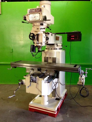 Mighty comet-xt milling machine with power feed and sergon dro 13&#034;x54&#034; table 5hp for sale