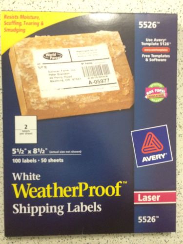 Avery 5526 Weatherproof Mailing Labels 5 1/2&#034; 8 1/2&#034;