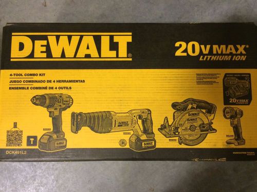 Dewalt (dck491l2) 20v four tool combo kit for sale
