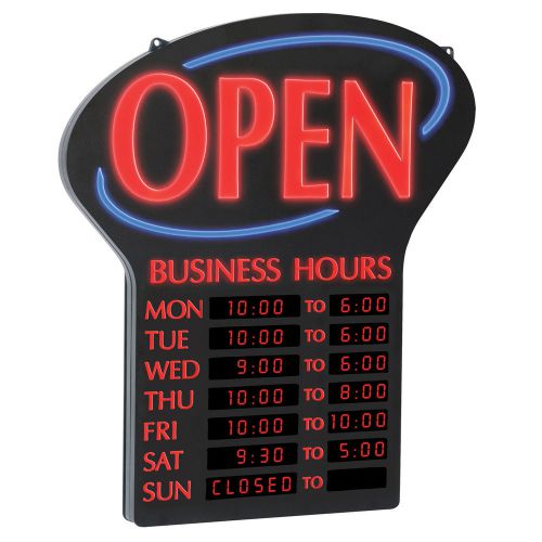 Newon LED Open Sign With LIT Digital Business Hours