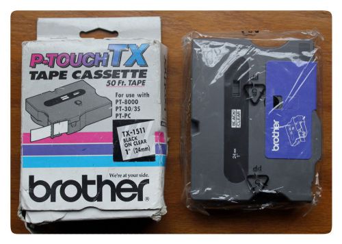 Brothers P Touch Tape Cassettes Tx 1511 Black/White 1&#034; 24mm PT-8000 PT-30/35