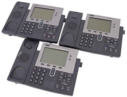 Lot 3 Cisco CP-7941G Unified Ethernet VOIP IP Business Office LCD Display Phone
