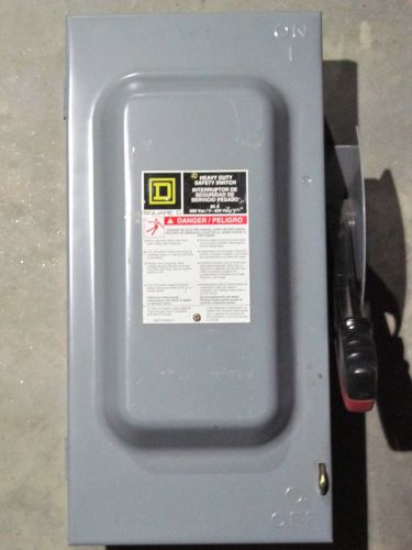 Square d heavy duty h362 f05 safety switch 600 volt 60 amp fusible disconnect for sale