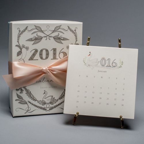 2016 Karen Adams Desk Calendar with Gold Easel
