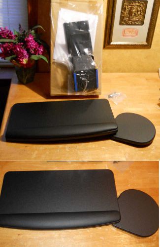 NIB* HON Keyboard Tray with Palm Rest And Mouse Tray HDLKPP 20&#034; x 11&#034; Black