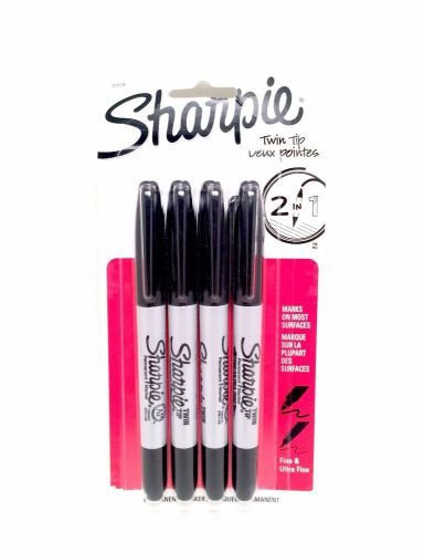 Sharpie (2 in 1)Twin Tip Fine &amp; Ultra Fine Permanent Markers 4 pack