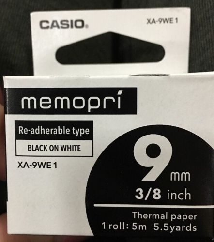 Compatible Casio XR-9WE Black on White 9mm 8m Label Tape KL430 KL820 XR-9WE1