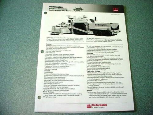 Cedarapids Grayhound CR551RX Remix Rubber Tire Paver Brochure