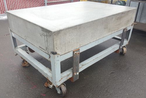 72&#034; x 48&#034; x 12&#034; Thick Grey Granite Surface Plate w/ Mobile Table Stand